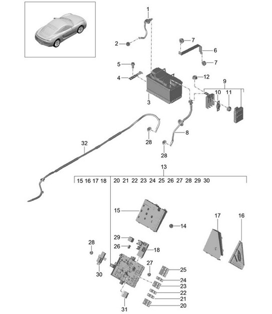 Diagram 902-006 Porsche 991 (911) MK1 2012-2016 Équipement électrique