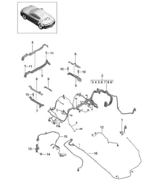 Diagram 902-020 Porsche 卡宴 9PA (955) 2003-2006 电子设备