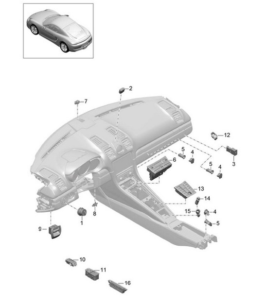 Diagram 903-005 Porsche 991 (911) MK2 2016-2018 Équipement électrique