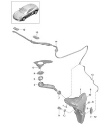 Windscreen washer system 981C Cayman / Cayman S 2014-16