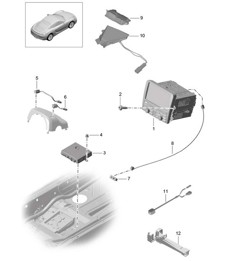 Control panel / Navigation system / Radio unit / Receiver unit for / TV reception / microphone 981C Cayman / Cayman 2014-16