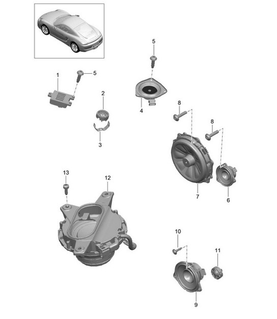 Diagram 911-005 Porsche Cayman 2.7L 987C 2006-08 Electrical equipment
