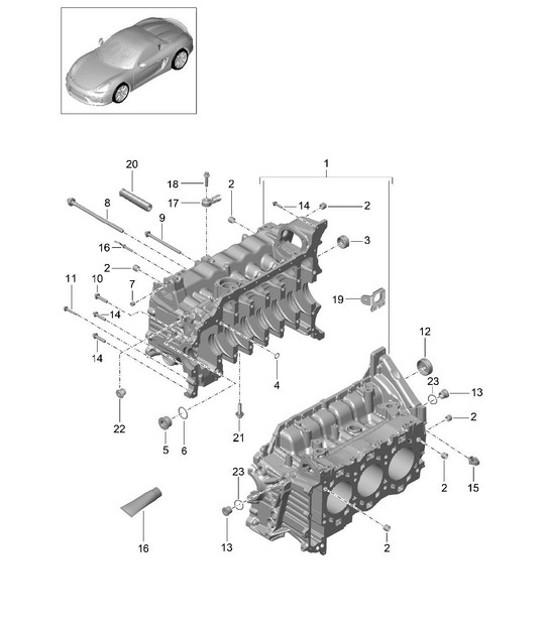 Diagram 101-005 Porsche Cayenne MK3 (958) 2010-2017 Motore