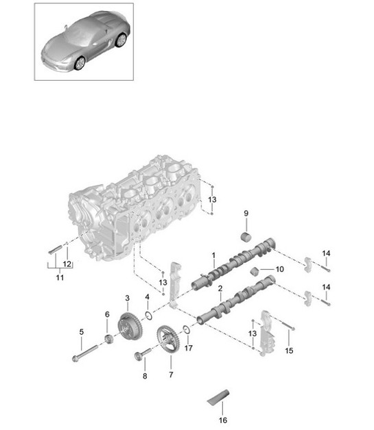 Diagram 103-010 Porsche Boxster 986/987/981 (1997-2016) Moteur