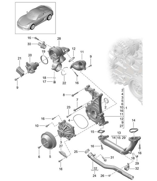 Diagram 105-000 Porsche 924 (1977-1988) 引擎