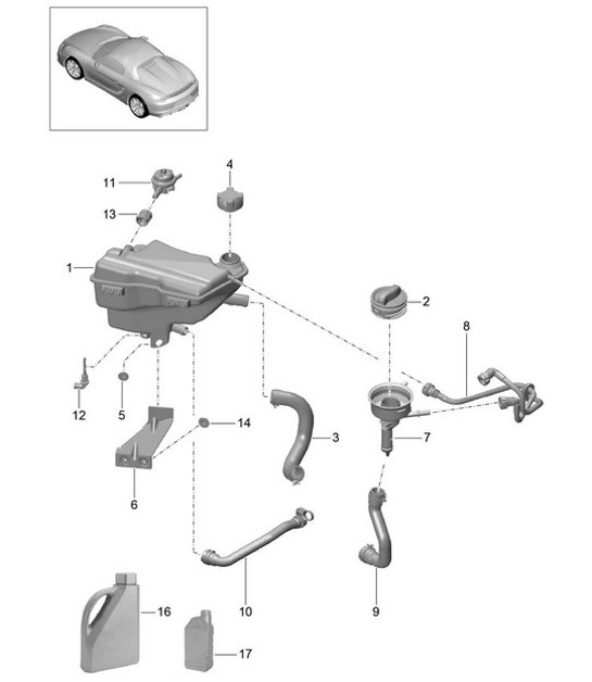 Diagram 105-020 Porsche 993 (911) (1994-1998) Engine