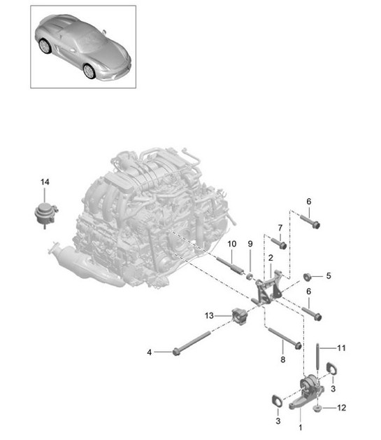 Diagram 109-000 Porsche 964 (911) C4 1989-93 Moteur