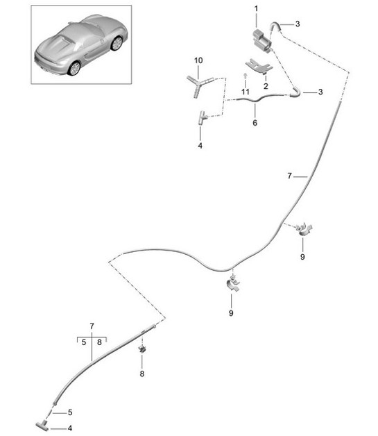 Diagram 202-015 Porsche 卡宴 Turbo / Turbo S 4.8L 2007>> 燃油系统、排气系统