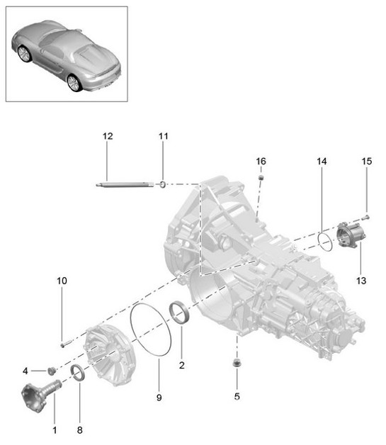 Diagram 302-005 Porsche Boxster 986/987/981 (1997-2016) Transmission