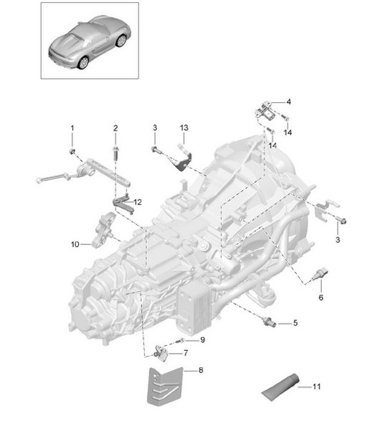 Diagram 302-010 Porsche Panamera Turbo V8 4.8L Trasmissione