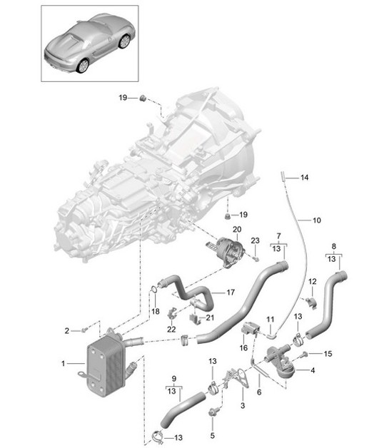 Diagram 302-015 Porsche Cayenne Turbo S E-Hybrid V8 4.0L 550Hp 