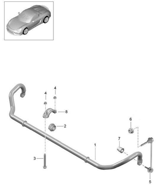Diagram 402-005 Porsche Panamera S Hybride V6 3.0L Essieu avant, Direction 