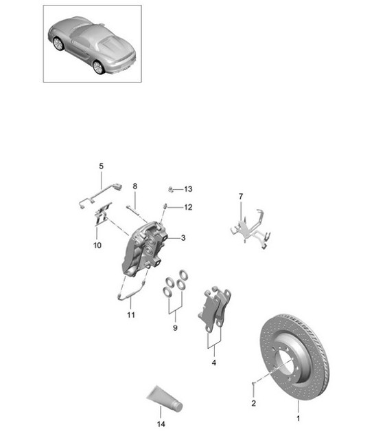 Diagram 603-000 Porsche 卡宴 Turbo V8 4.8L 汽油 500HP 车轮、制动器