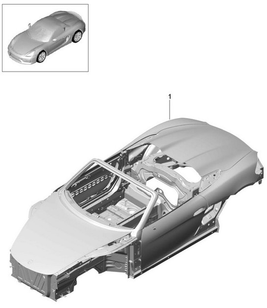 Diagram 801-000 Porsche 955 Cayenne 3.2L V6 2003-06 Body