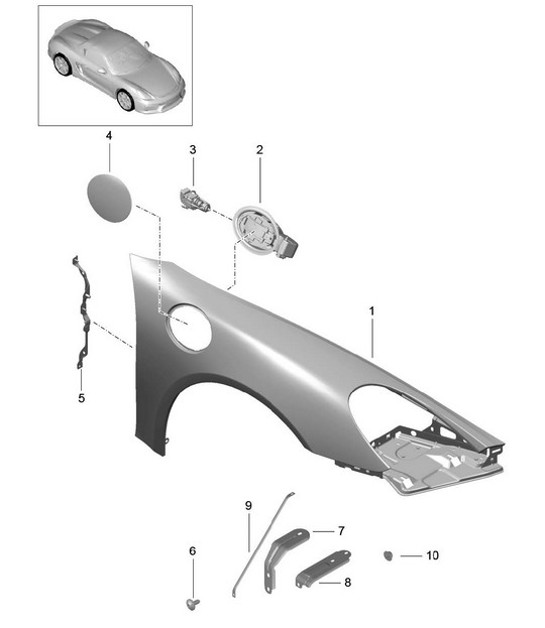 Diagram 801-040 Porsche 964 (911) (1989-1994) Carrosserie