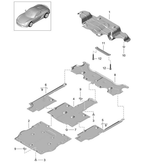 Diagram 801-070 Porsche Boxster 986/987/981 (1997-2016) Carrosserie