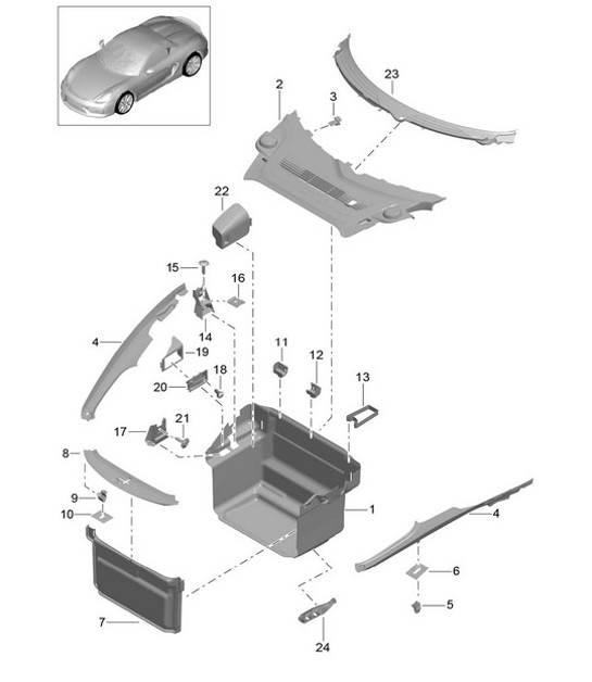 Diagram 807-000 Porsche Boxster 986/987/981 (1997-2016) Carrozzeria