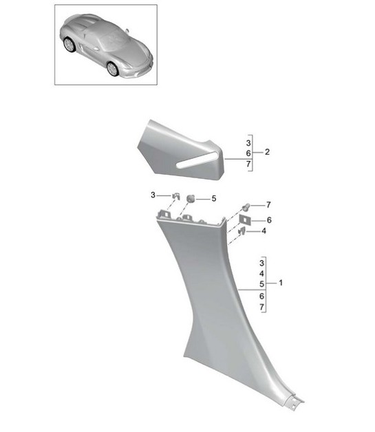 Diagram 807-020 Porsche Boxster 986/987/981 (1997-2016) Body