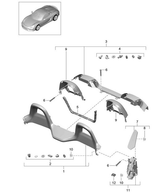 Diagram 807-030 Porsche 996 TURBO 2000-05 Body