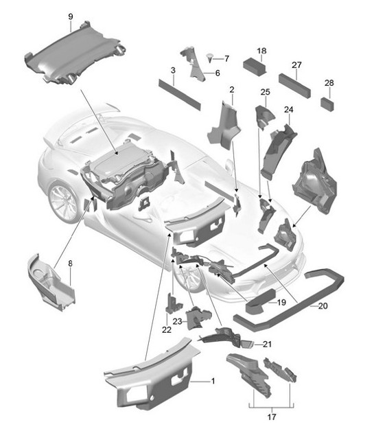 Diagram 807-080 Porsche Boxster 986/987/981 (1997-2016) Body