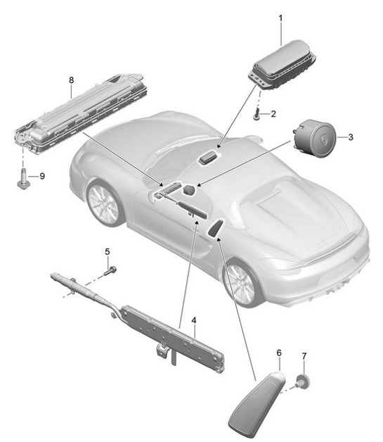 Diagram 812-050 Porsche 968 (1992-1995) Carrosserie