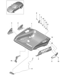 Bucket seat / Collapsible / Seat frame / Accessories 981.SP Boxster Spyder 2016