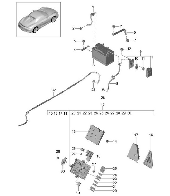 Diagram 902-006 Porsche 卡宴 S 4.5L V8 2003 年>> 电子设备