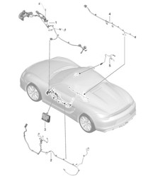 Wiring looms doors / Centre console / Glove box / Control units doors 981.SP Boxster Spyder 2016