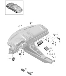 Schakelaar / Bedieningspaneel / Airconditioning 981.SP Boxster Spyder 2016