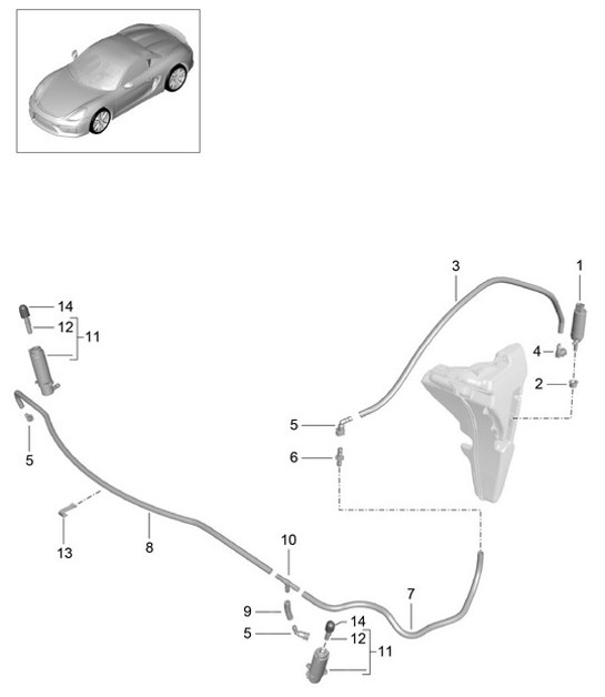 Diagram 904-020 Porsche Panamera 970 MK2 (2014-2016) Équipement électrique