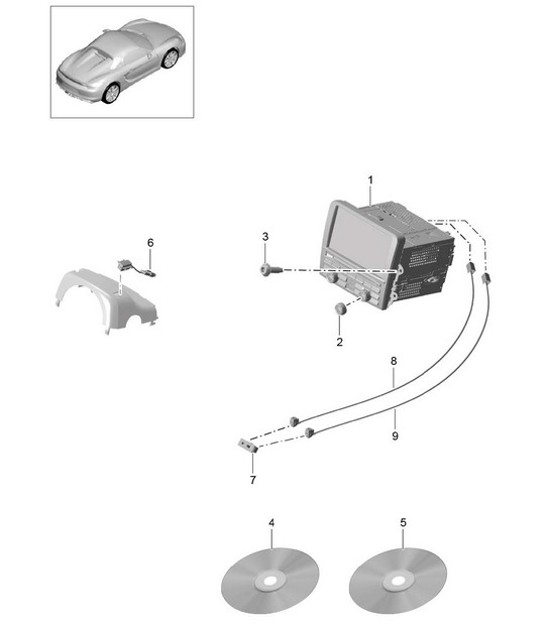 Diagram 911-000 Porsche 991 Carrera C2 3.4L（350马力） 电子设备