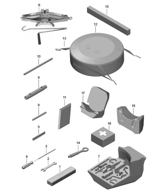Diagram 001-000 Porsche 991 (911) MK1 2012-2016 Accessories & others