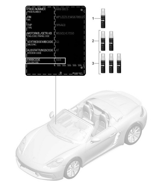 Diagram 004-000 Porsche Cayman 987C/981C (2005-2016) Accessoires et autres
