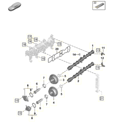 Camshaft / Camshaft adjuster unit 718 (982) Boxster GTS 4.0L 2017>>