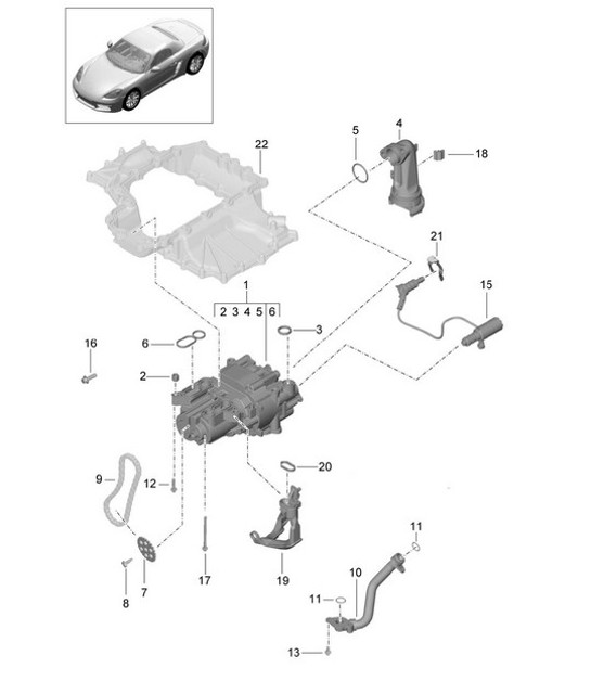 Diagram 104-000 Porsche 964 (911) (1989-1994) Moteur