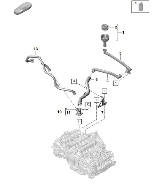 Diagram 104-006 Porsche 卡宴 V6 3.0L 汽油 353Hp 