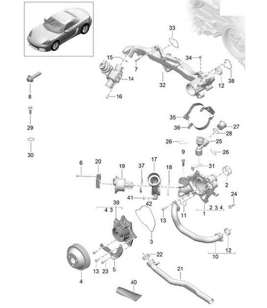 Diagram 105-000 Porsche Cayenne S/GTS 4.8L 2007>> Engine