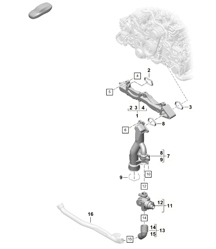 Asembly carier / Coolant pipe 718 (982) Boxster GTS 4.0L 2017>>