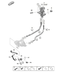 Coolant cooling system / Distribution for coolant / Engine 718 (982) Boxster GTS 4.0L 2017>>