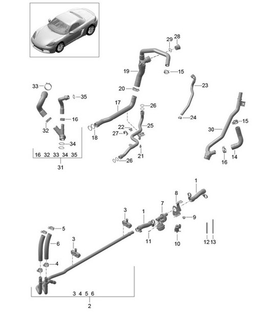 Diagram 105-005 Porsche Cayenne 3.2L V6 2003>> Motor