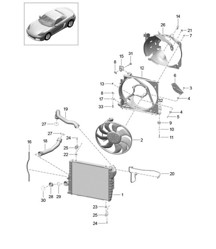 Water cooling / Radiator / Fan / Front end 718 (982) Boxster 2017>>