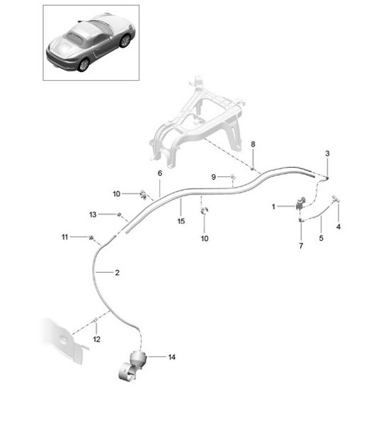 Diagram 202-015 Porsche 993（911）GT2 1994-97年 燃油系统、排气系统