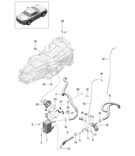 Diagram 302-020 Porsche Boxster 718 (982) 2017>> Transmission