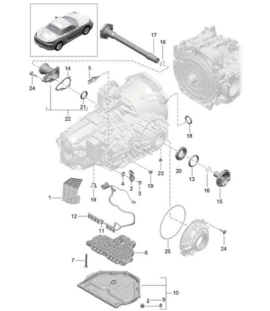 Diagram 320-005 Porsche Macan (95B) MK1 (2014-2018) Transmisión