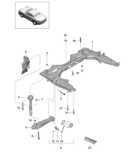 Diagram 401-000 Porsche 996 C4S 3.6L 09/01-2005 Front Axle, Steering 