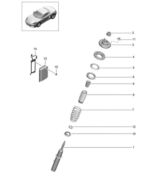 Diagram 402-000 Porsche 997 Carrera 4S 3.8L 2005 年>> 前轴、转向 