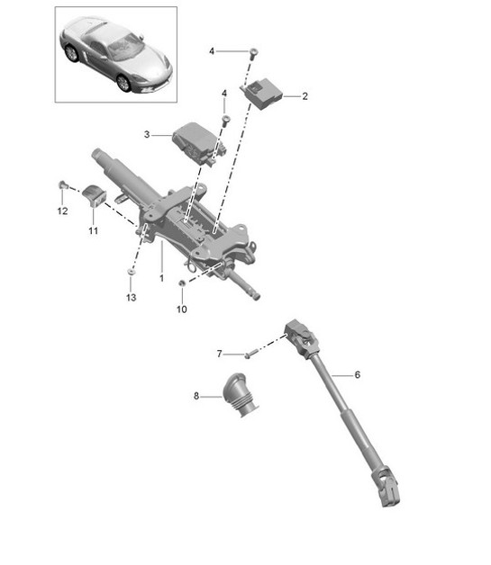 Diagram 403-006 Porsche Cayman S 3.4L 987C 2005-08 Front Axle, Steering 