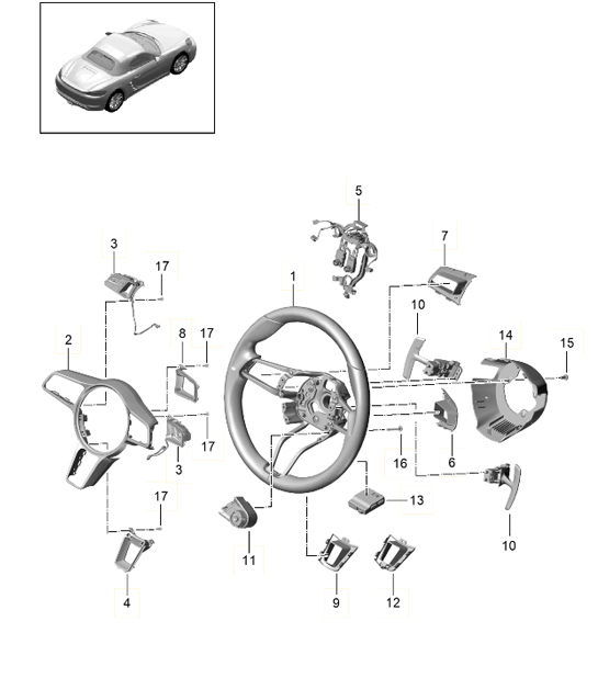 Diagram 403-011 Porsche 996 TURBO 2000-05 Front Axle, Steering 