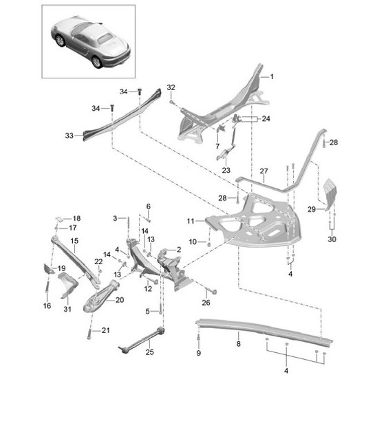 Diagram 501-001 Porsche Cayenne Turbo S V8 4.8L Gasolina 550 CV Eje posterior