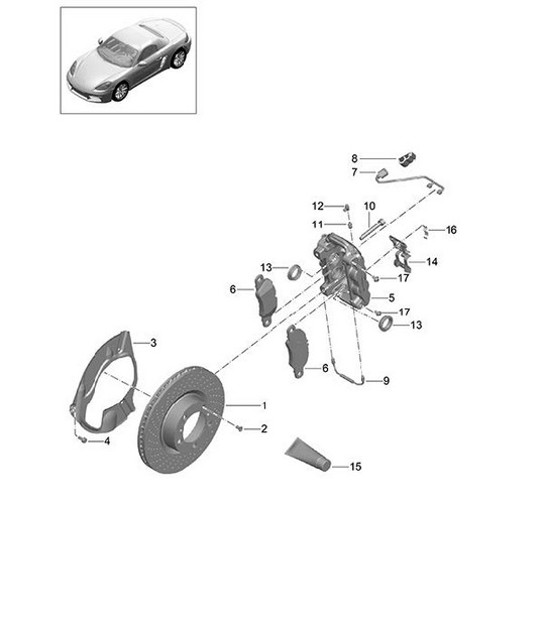 Diagram 602-000 Porsche 997 (911) MK2 2009-2012 Wheels, Brakes